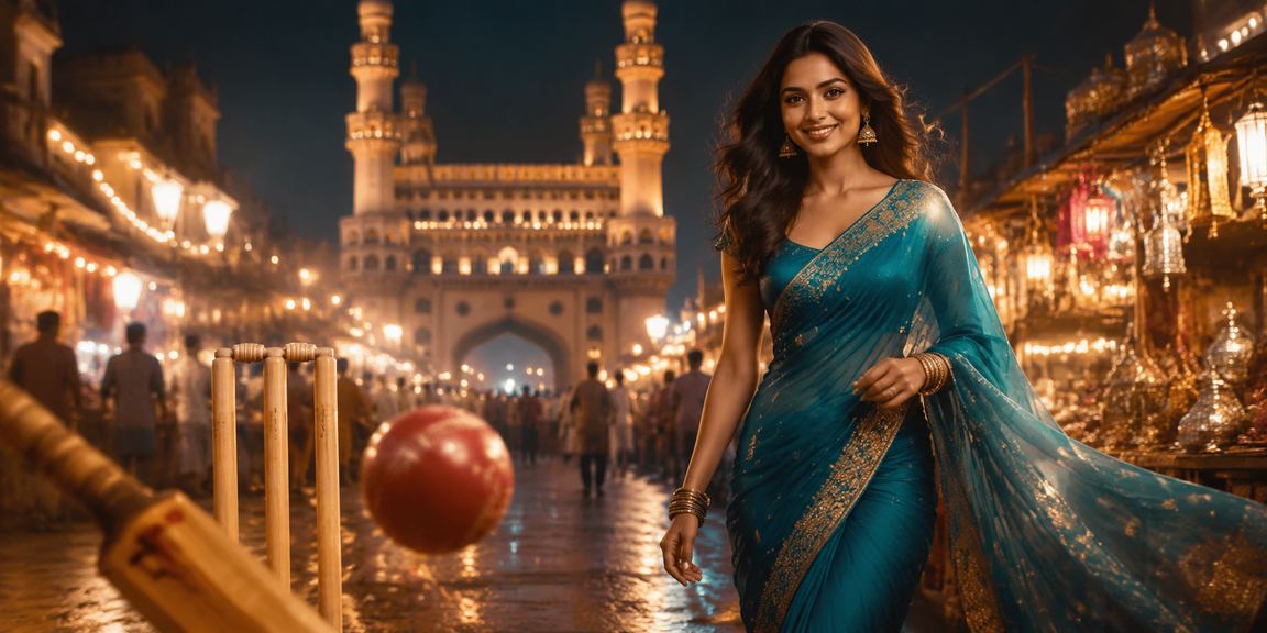 Hyderabad cricket betting with woman wearing a saree